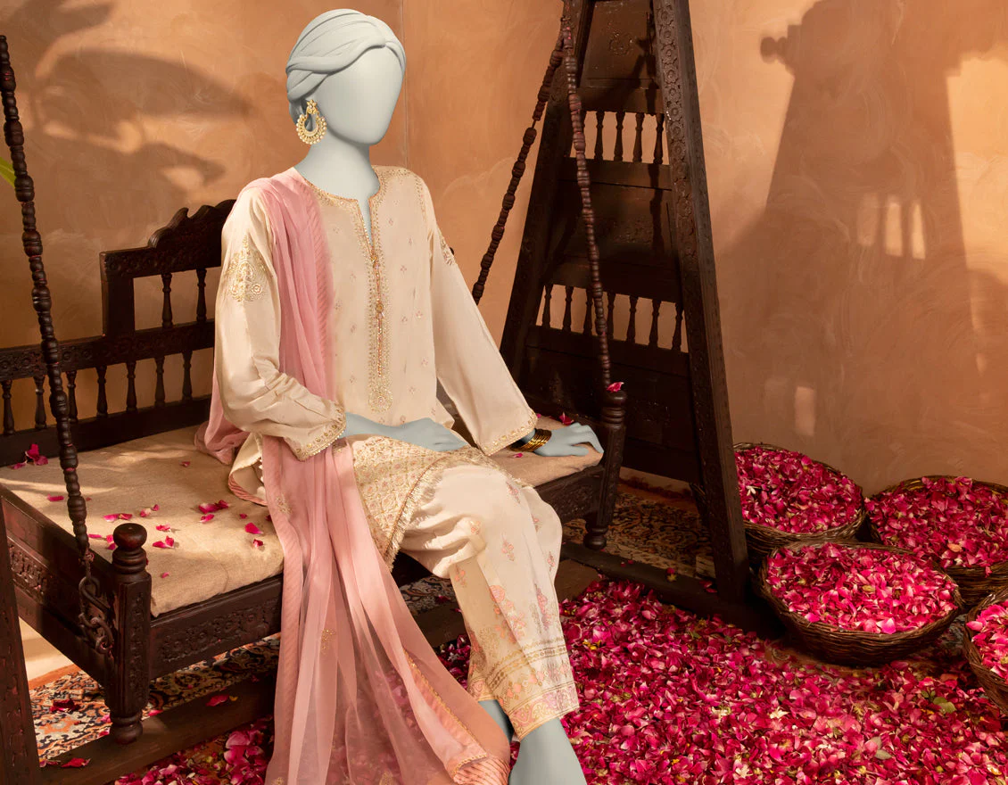 OFF WHITE RAW SILK 3PC STITCHED | JJPW-S-JPS-25-3902 FB/DANEEN-2 - Image 4