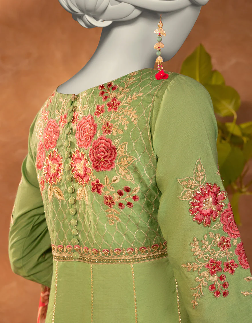 GREEN COTTON SILK 3PC STITCHED | JJPW-S-JPS-25-3908 FB/DANEEN-8 - Image 2