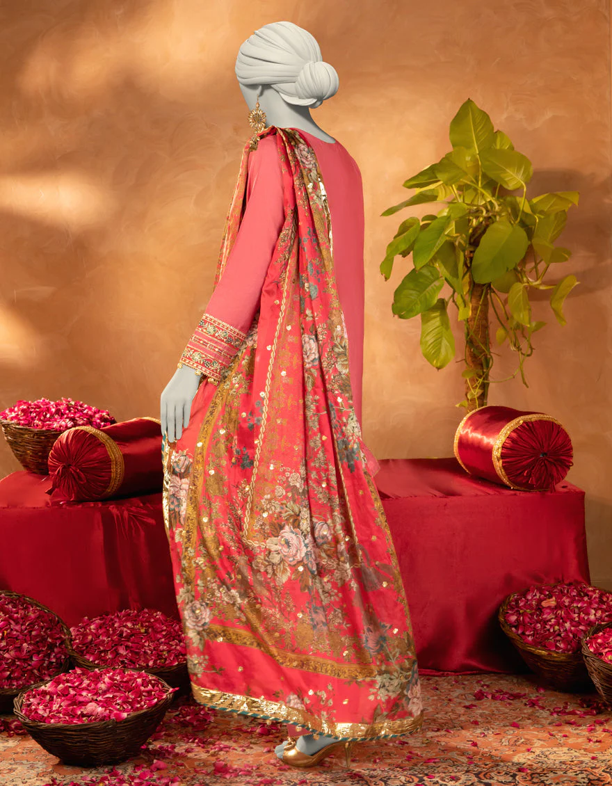 PINK COTTON SILK 3PC STITCHED | JJPW-S-JPS-25-3910 FB/DANEEN-10 - Image 2