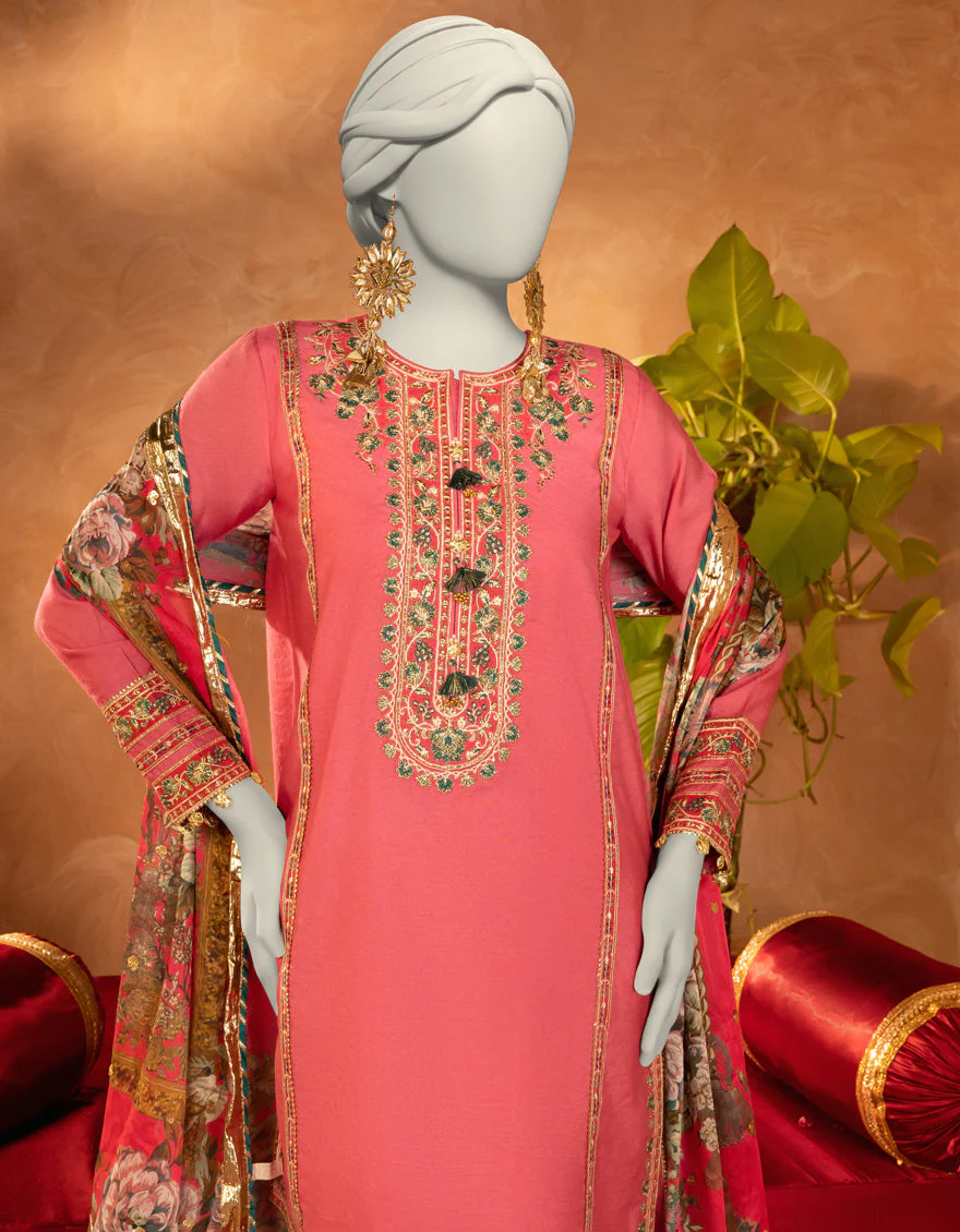 PINK COTTON SILK 3PC STITCHED | JJPW-S-JPS-25-3910 FB/DANEEN-10 - Image 3