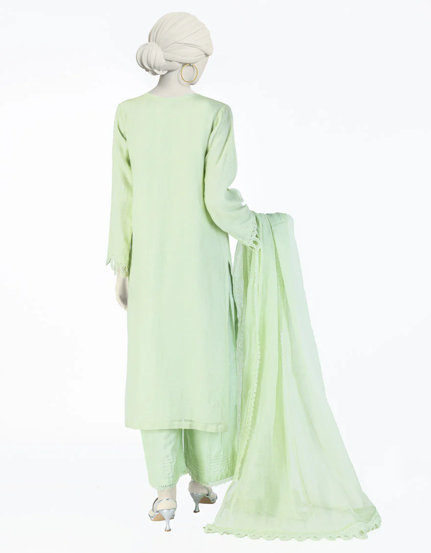 GREEN KHADDI 3PC STITCHED | JJPW-S-JPS-25-3911 FB/DANEEN-11 - Image 2