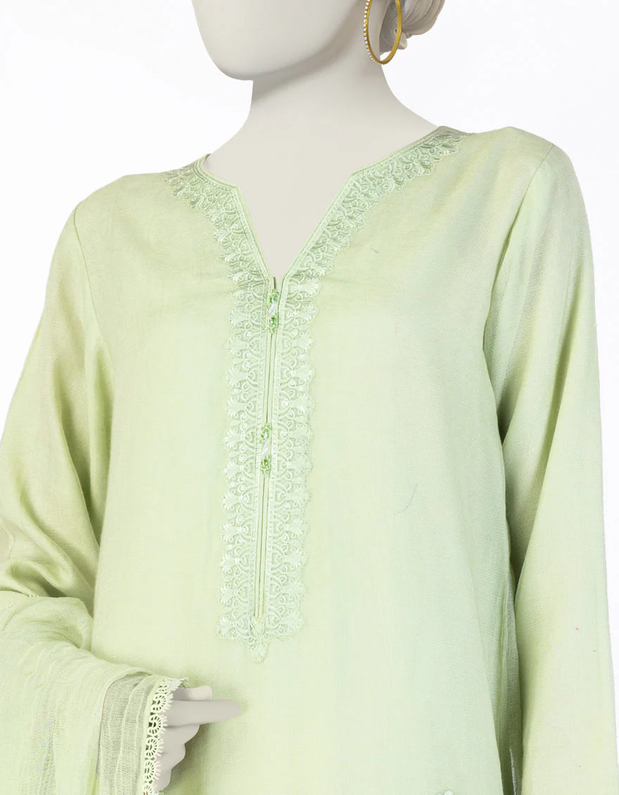 GREEN KHADDI 3PC STITCHED | JJPW-S-JPS-25-3911 FB/DANEEN-11 - Image 3