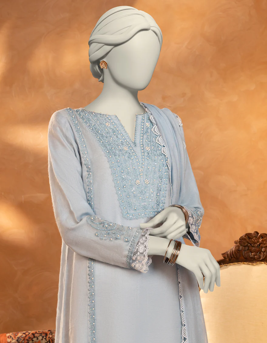 BLUE KHADDI 3PC STITCHED | JJPW-S-JPS-25-3914 FB/DANEEN-14 - Image 2