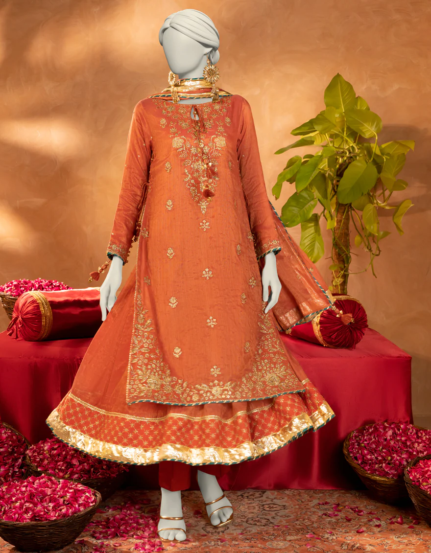 RUST COTTON 3PC STITCHED | JJPW-S-JPS-25-3923 F - Image 4