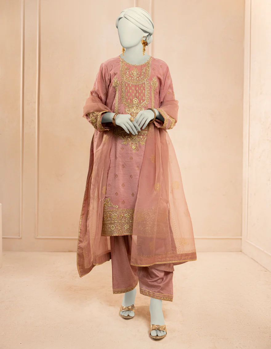 PINK PAPER COTTON 3PC STITCHED | JJPW-S-JPS-25-3927 F - Image 4
