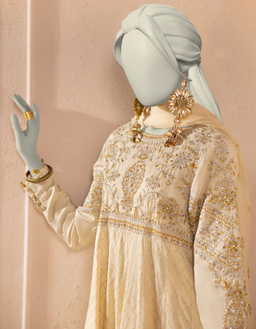 OFF WHITE SILK 3PC STITCHED | JJPW-S-JPS-25-3930 F - Image 3