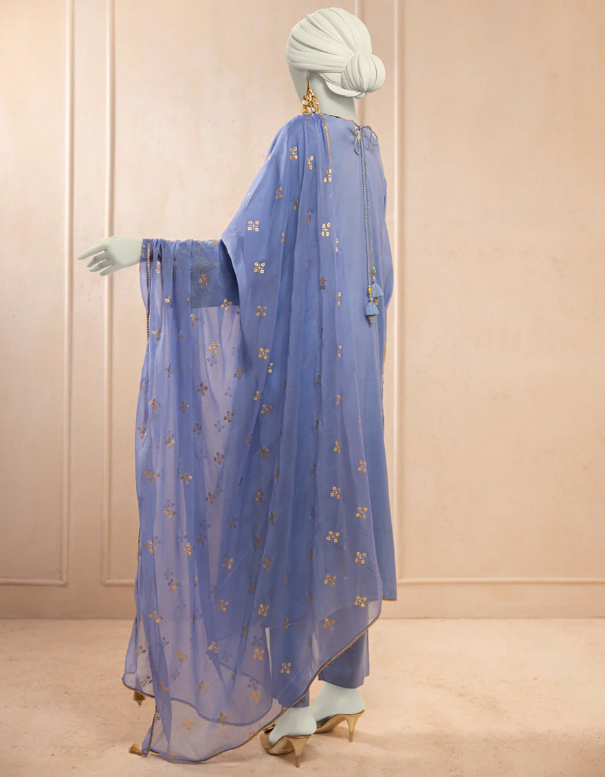 BLUE SILK 3PC STITCHED | JJPW-S-JPS-25-3932 F - Image 2