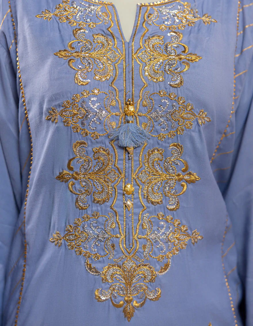 BLUE SILK 3PC STITCHED | JJPW-S-JPS-25-3932 F - Image 4