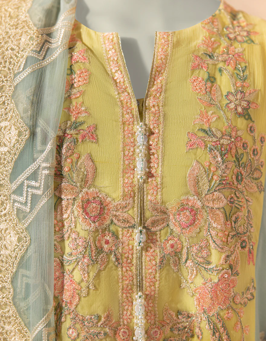 BLUE IMPURE CHIFFON 3PC STITCHED | JJPW-S-JPS-25-3936 F - Image 4