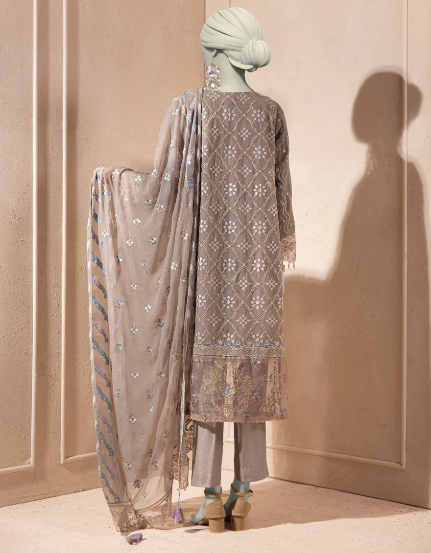 GREY CHIFFON 3PC STITCHED | JJPW-S-JPS-25-3938 F - Image 2