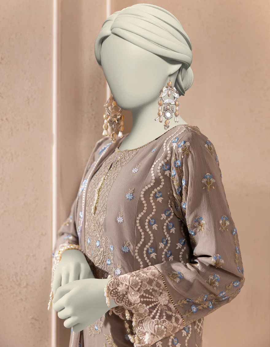 GREY CHIFFON 3PC STITCHED | JJPW-S-JPS-25-3938 F - Image 3