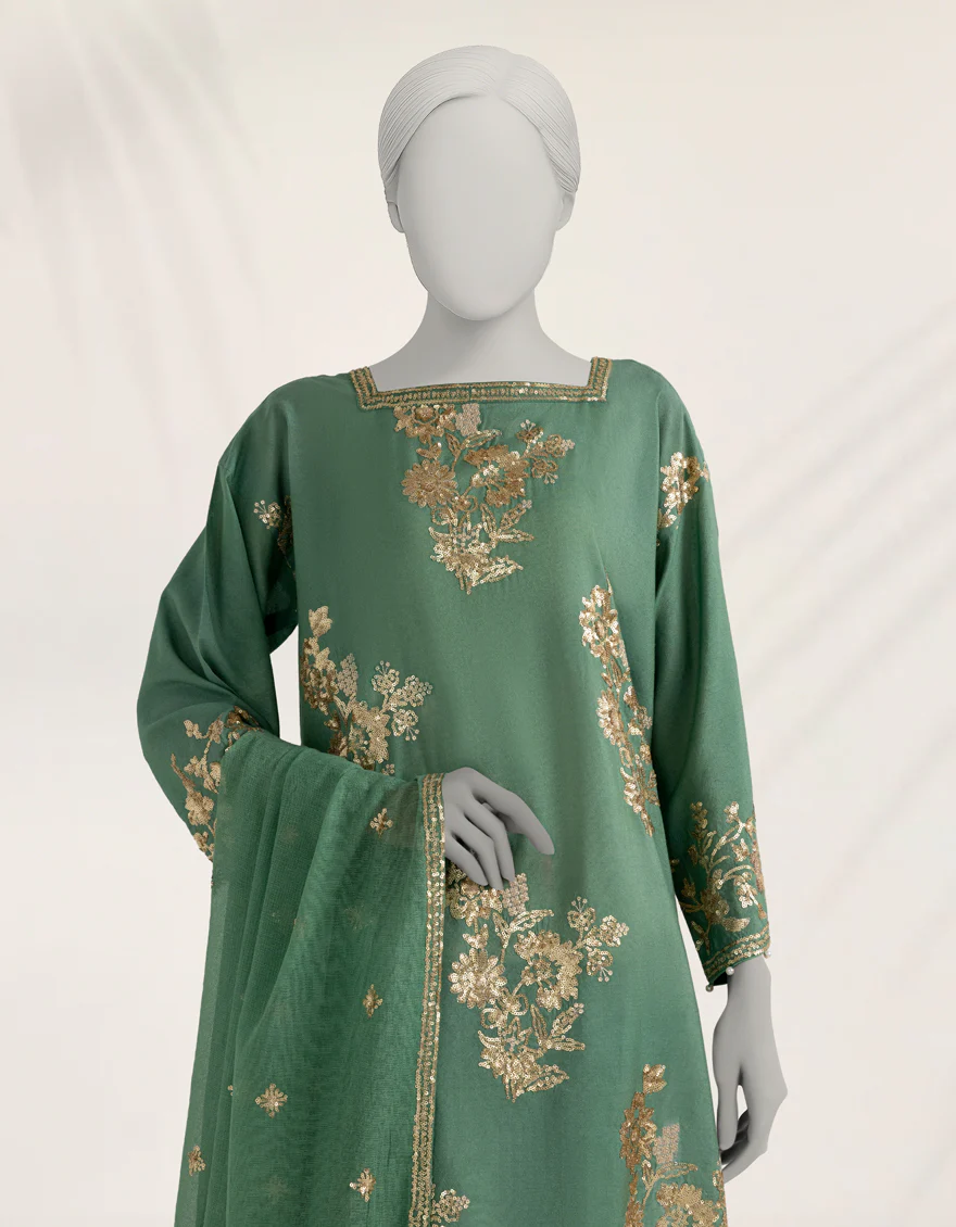 GREEN COTTON NET 3PC STITCHED | JJPW-S-JPS-25-3940 FB/DANEEN-2 - Image 2