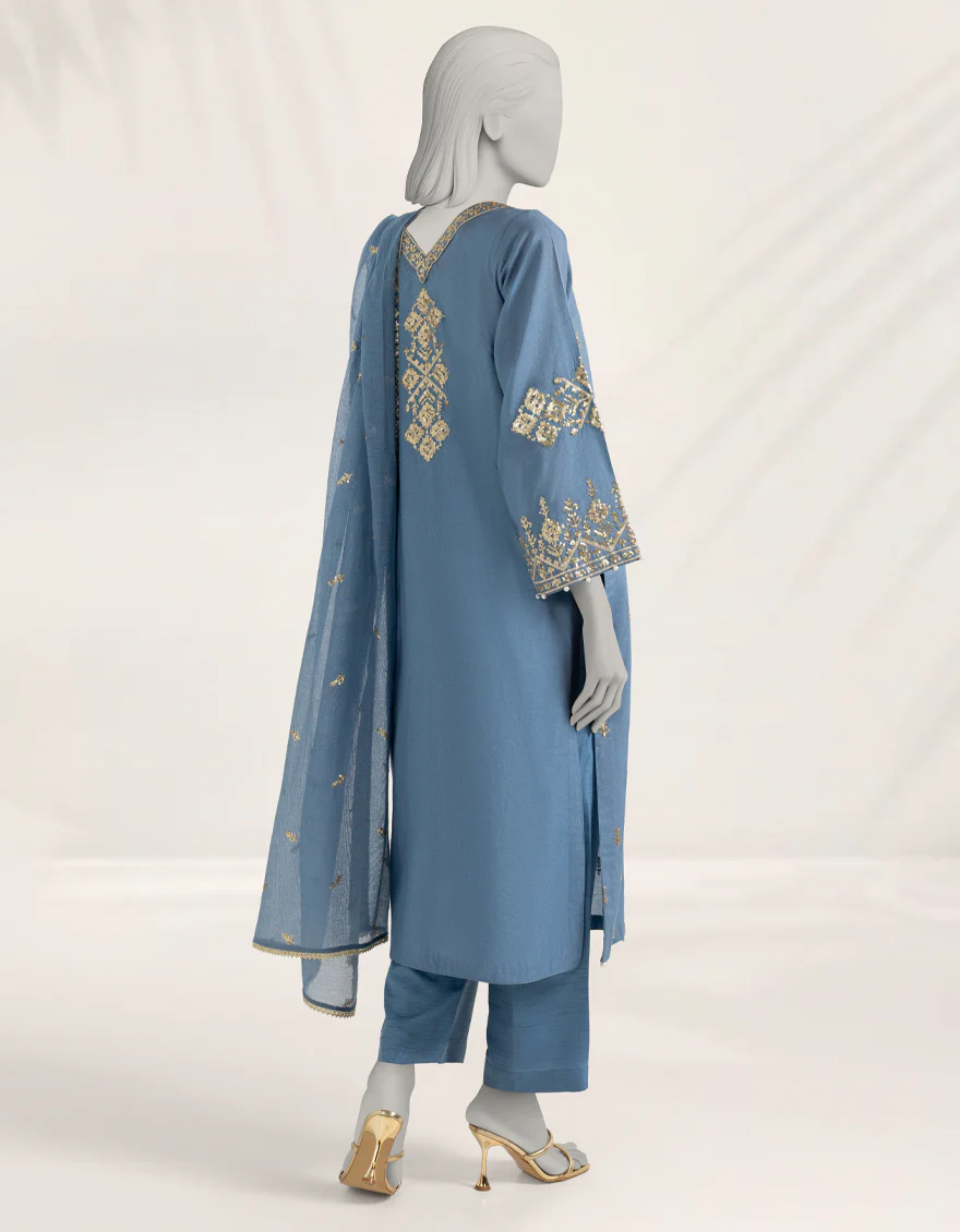 BLUE COTTON NET 3PC STITCHED | JJPW-S-JPS-25-3941 FB/DANEEN-3 - Image 2