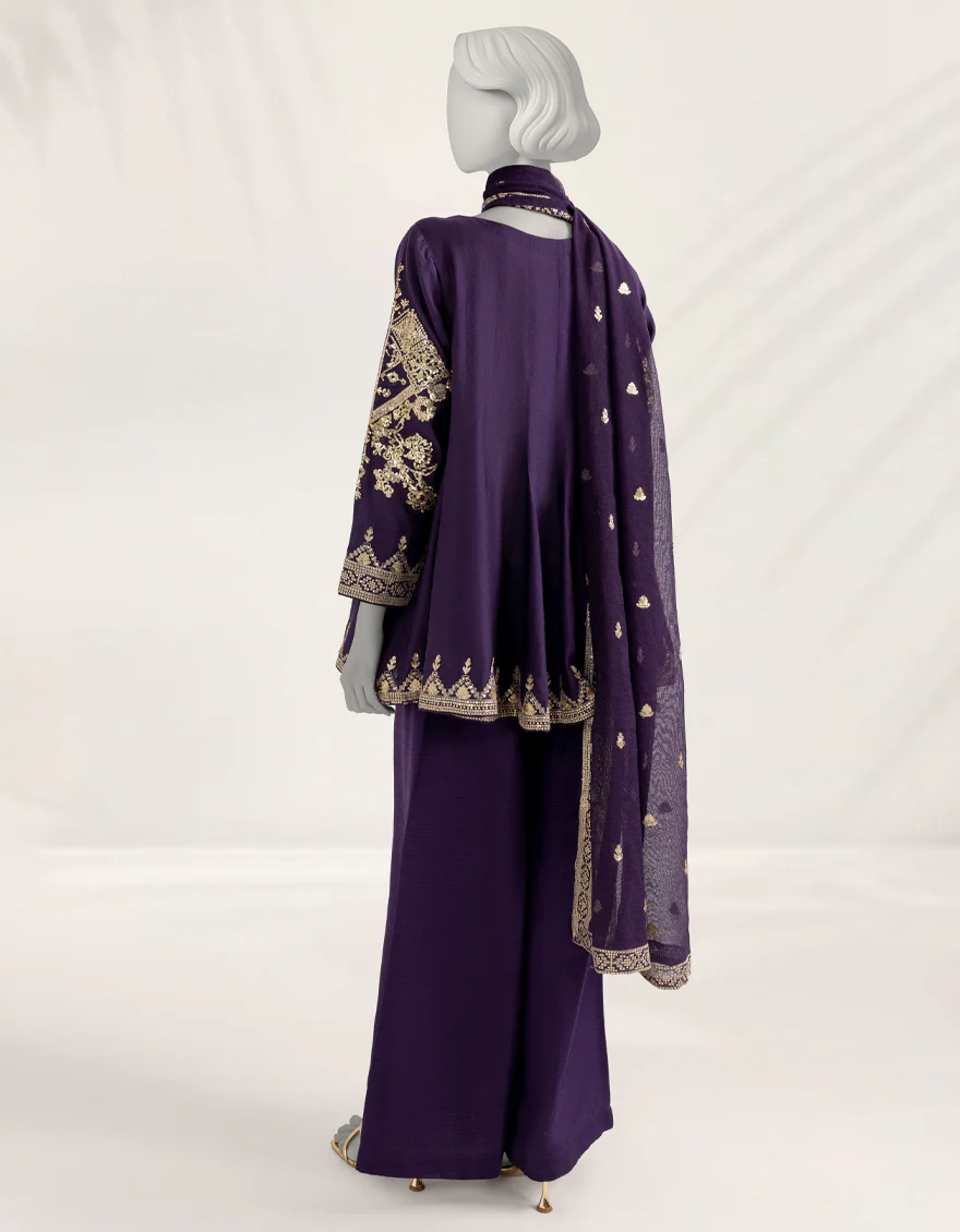 PURPLE COTTON NET 3PC STITCHED | JJPW-S-JPS-25-3942 FB/DANEEN-4 - Image 2