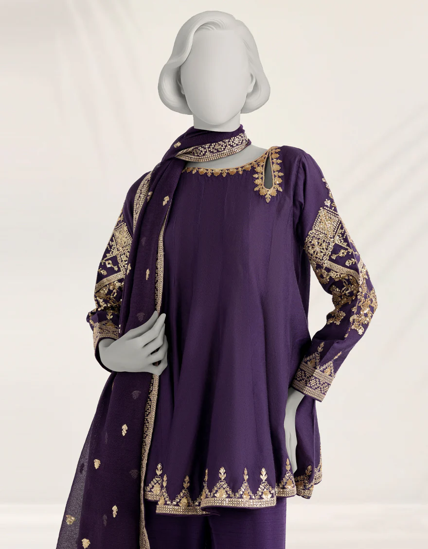PURPLE COTTON NET 3PC STITCHED | JJPW-S-JPS-25-3942 FB/DANEEN-4 - Image 3