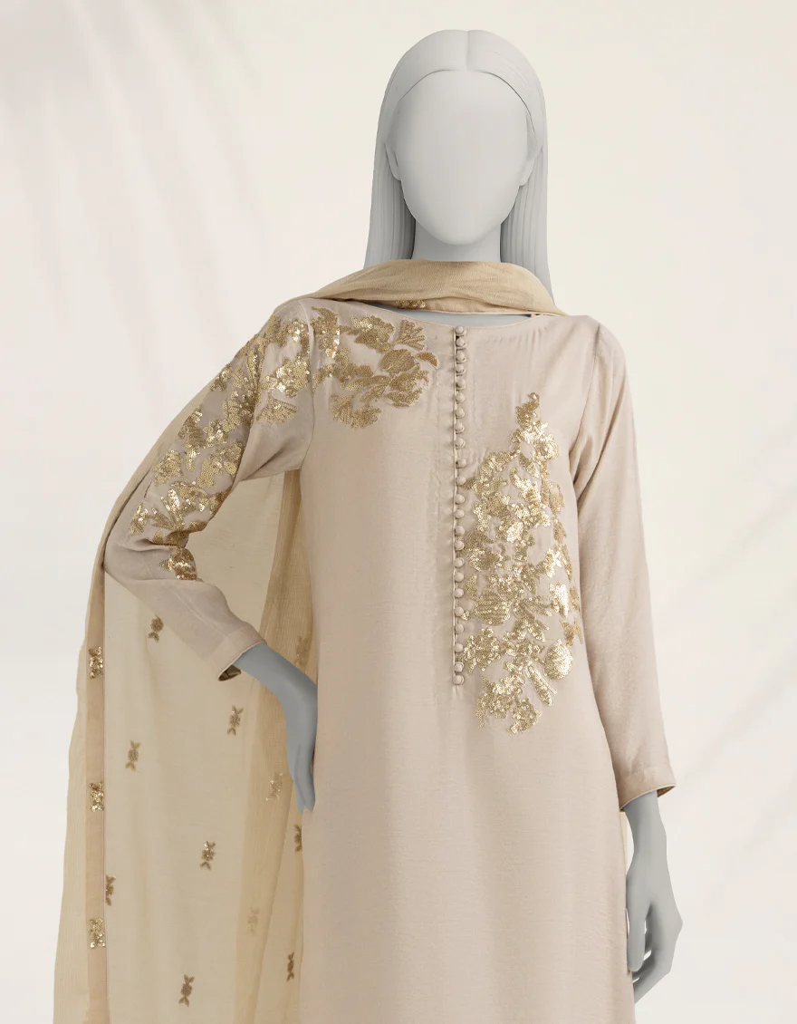 BEIGE COTTON NET 3PC STITCHED | JJPW-S-JPS-25-3943 FB/DANEEN-5 - Image 3