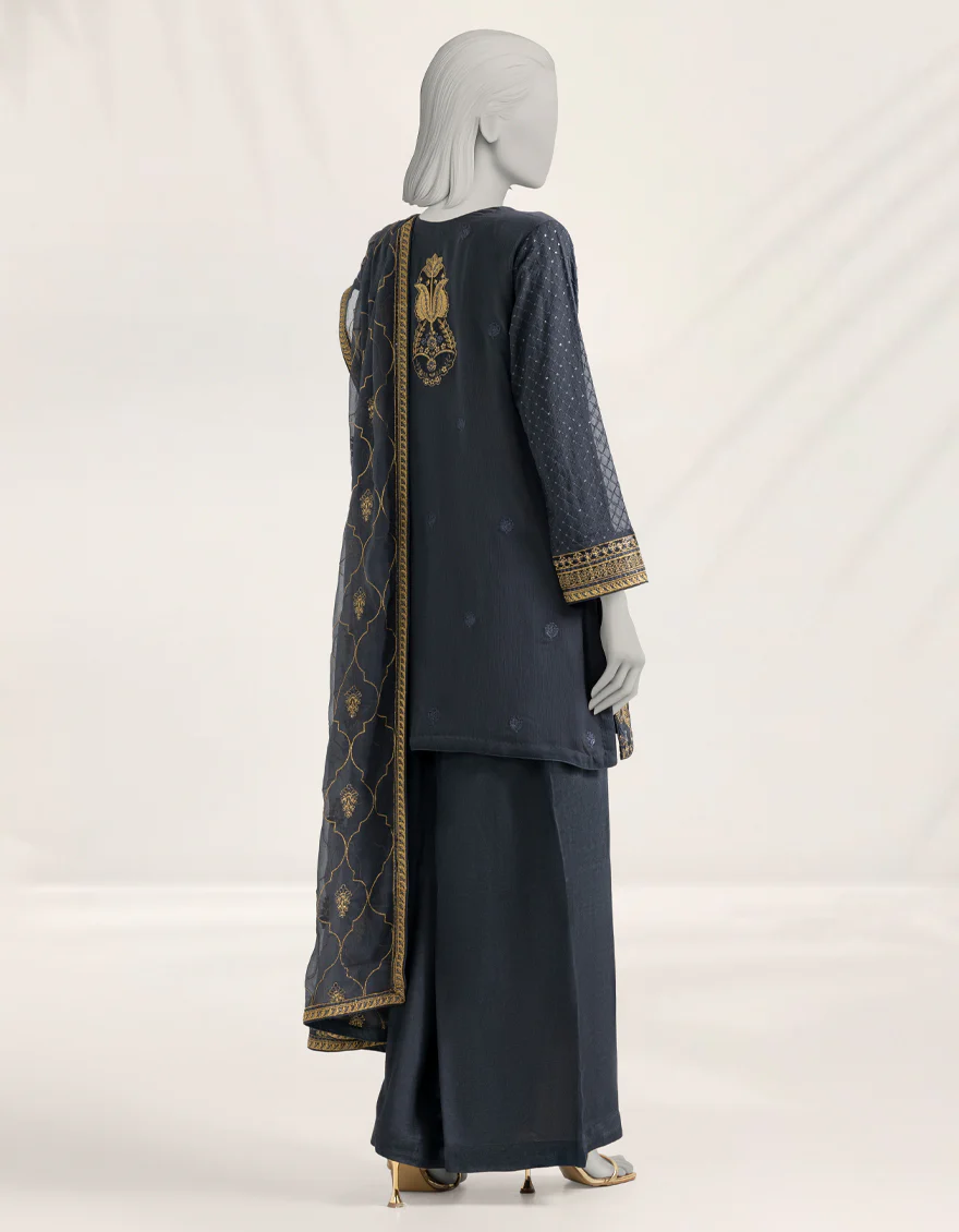 GREY CHIFFON 3PC STITCHED | JJPW-S-JPS-25-3971 FB/DANEEN-09 - Image 2
