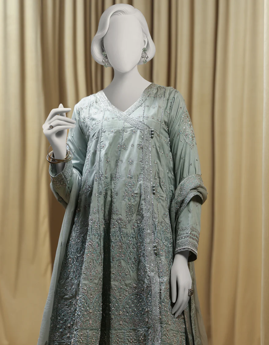 DEEP SEA GREEN RAW SILK 3PC STITCHED | JJPW-S-JPS-25-3974 FB/INARA-12 - Image 4