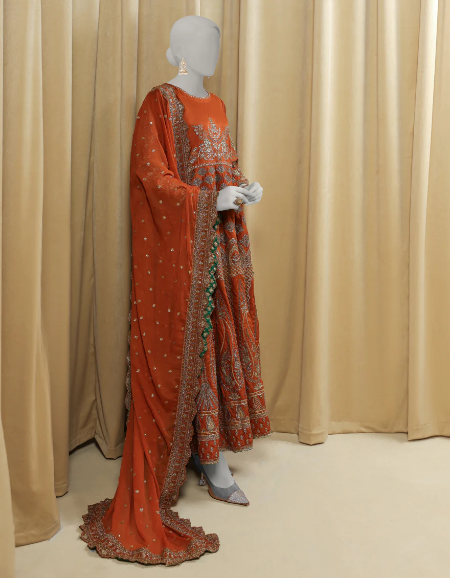 RUST RAW SILK 3PC STITCHED | JJPW-S-JPS-25-3978 FB/INARA-16 - Image 3