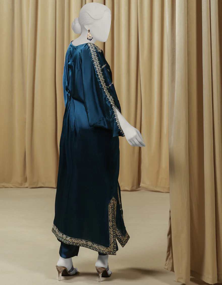 TEAL RAW SILK 2PC STITCHED | JJPW-S-JPS-25-3979 FB/INARA-17 - Image 2