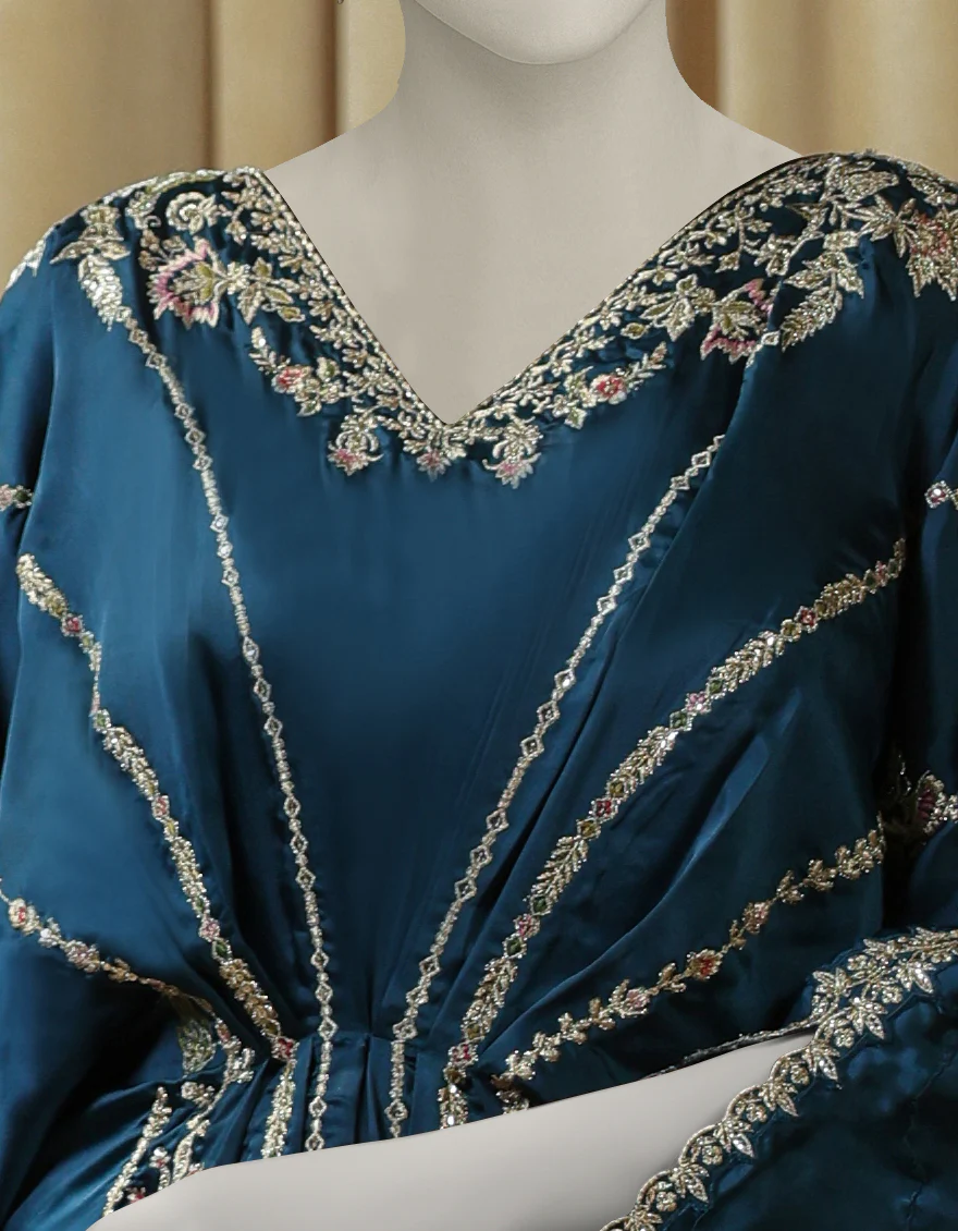 TEAL RAW SILK 2PC STITCHED | JJPW-S-JPS-25-3979 FB/INARA-17 - Image 3
