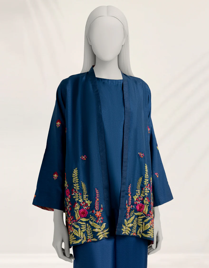 BLUE RAW SILK 2PC STITCHED | JJPW-S-JPS-25-3988 FB/DANEEN-03 - Image 2
