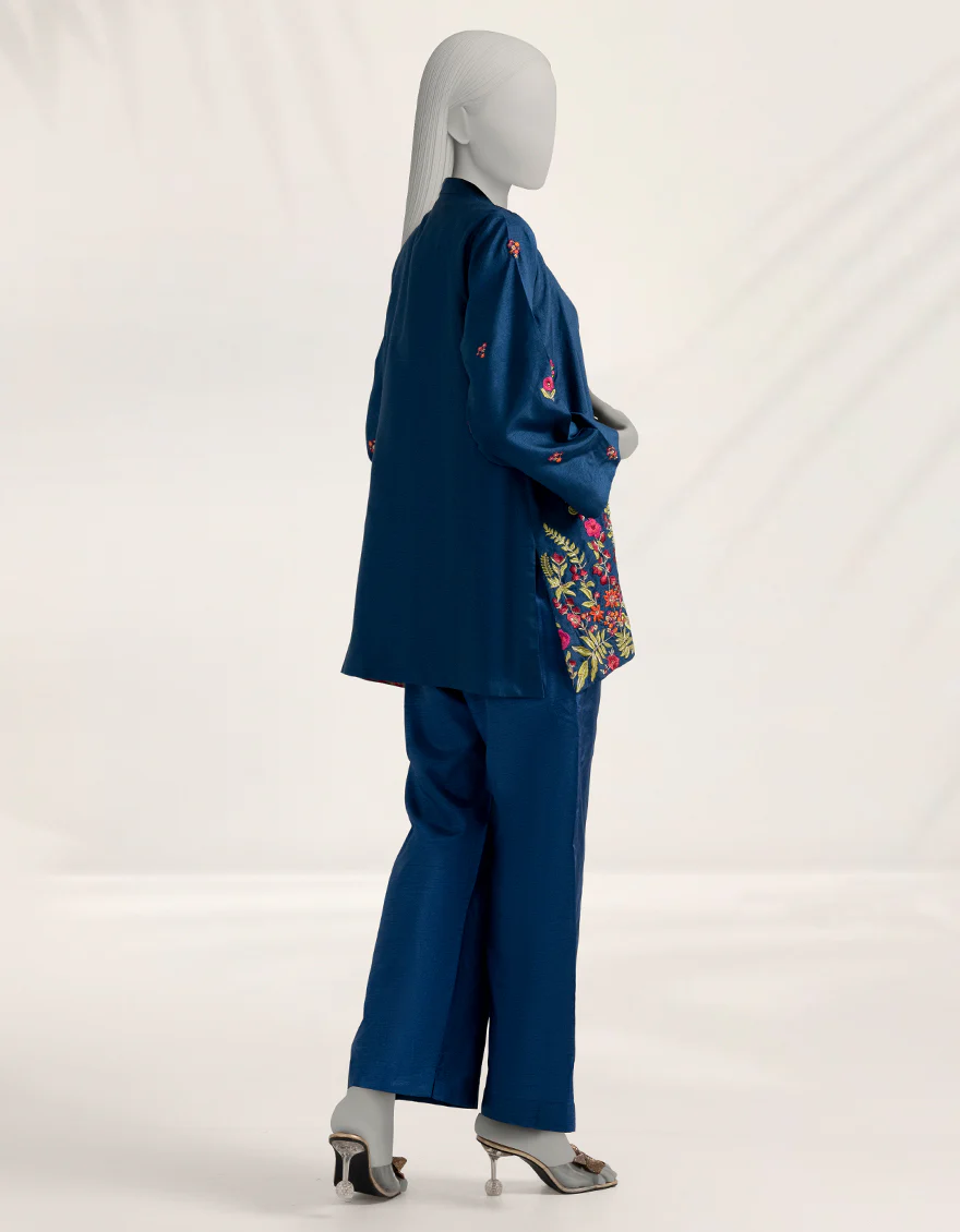 BLUE RAW SILK 2PC STITCHED | JJPW-S-JPS-25-3988 FB/DANEEN-03 - Image 3