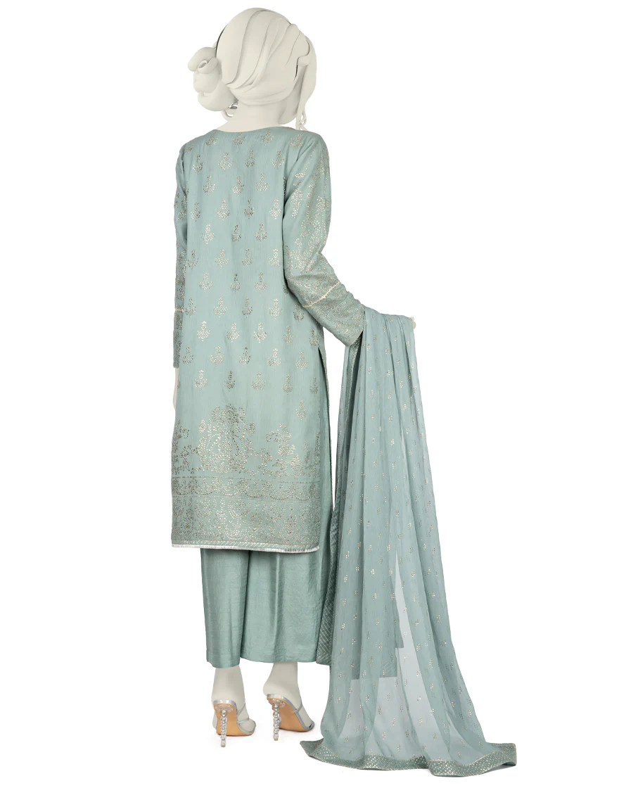 SEA GREEN CHIFFON 3PC STITCHED | JJPW-S-JPS-US-22-3903 FB/JH-132 - Image 2