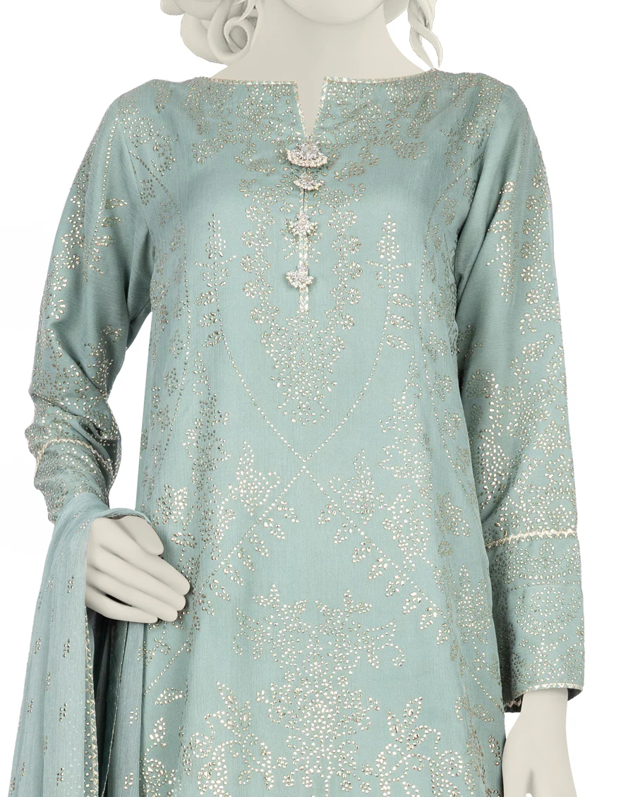 SEA GREEN CHIFFON 3PC STITCHED | JJPW-S-JPS-US-22-3903 FB/JH-132 - Image 3