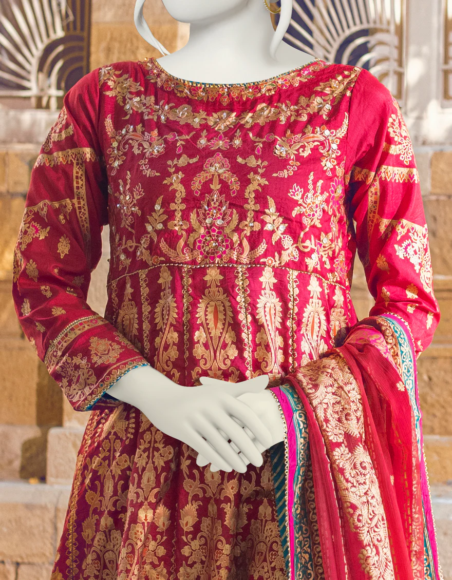 MAROON SILK 3PC STITCHED | JJPW-S-JPS-US-22-3916 FB/JH-134(MF-814) - Image 2