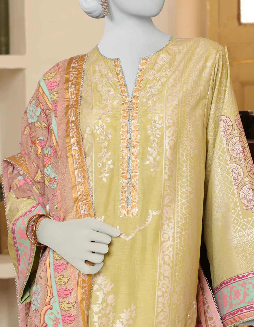 LIGHT GREEN RAW SILK 3PC STITCHED | JJPW-S-JPS-US-22-3919 FB/JH-137 - Image 3