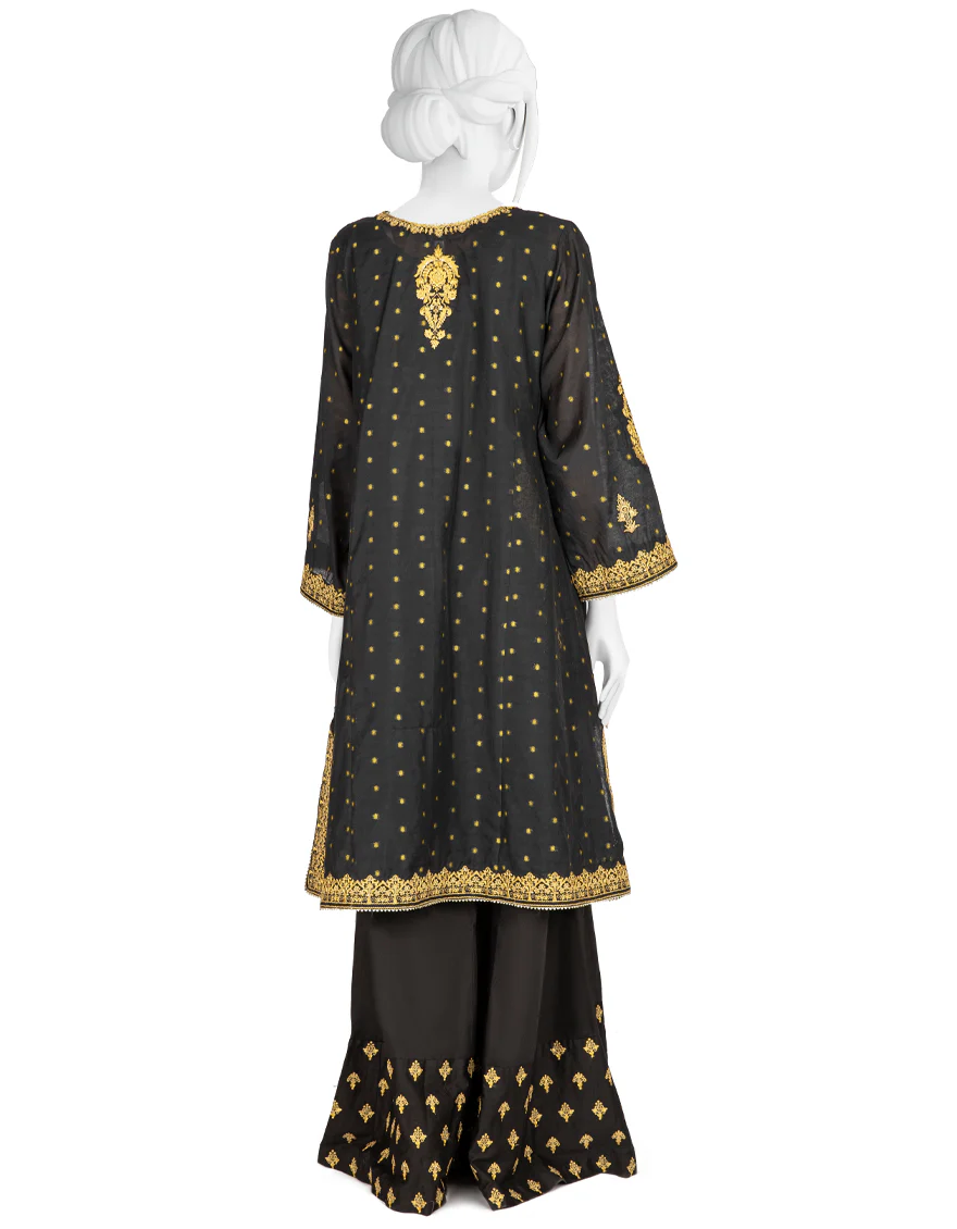 BLACK JACQUARD 3PC STITCHED | JJPW-S-JPS-US-22-3924 FB/IRIS BLACK - Image 2