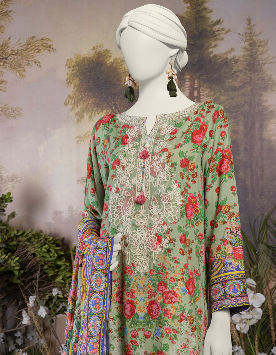 GREEN LINEN 3PC STITCHED | JJPW-S-JPW-24-002 FB/PERSIA-02 - Image 3