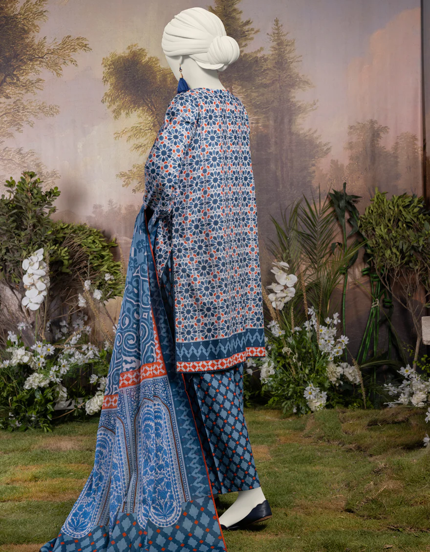 BLUE LAWN 3PC STITCHED | JJPW-S-JPW-24-006 FB/MORROCAN-02 - Image 2