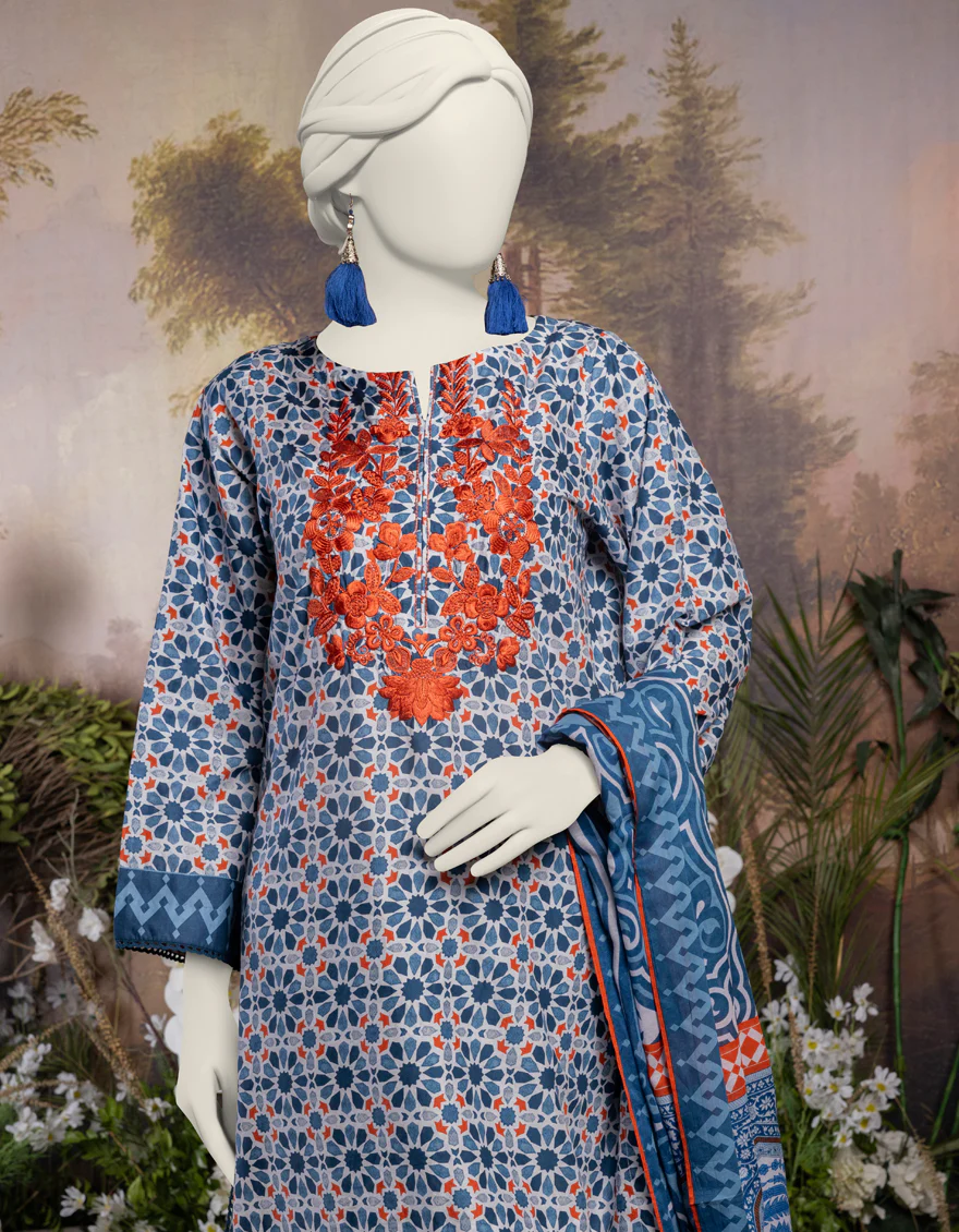 BLUE LAWN 3PC STITCHED | JJPW-S-JPW-24-006 FB/MORROCAN-02 - Image 3