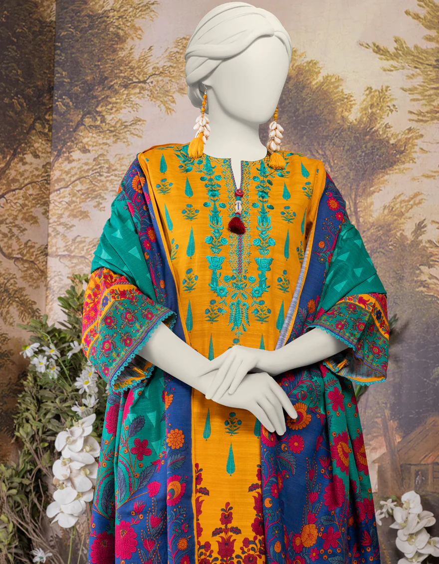 BROWN KHADDAR 3PC STITCHED | JJPW-S-JPW-24-011 FB/POLISH-3 - Image 3