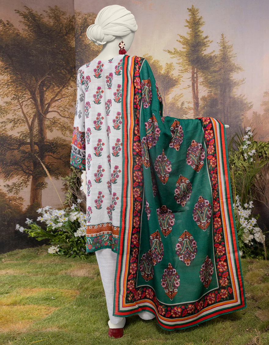 WHITE KHADDAR 3PC STITCHED | JJPW-S-JPW-24-012 FB/POLISH-4 - Image 2