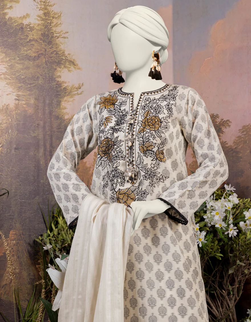 WHITE JACQUARD 3PC STITCHED | JJPW-S-JPW-24-016 FB/TURKISH-04 - Image 3