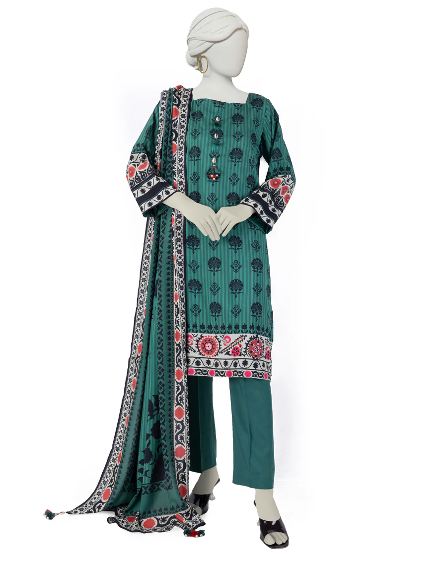 GREEN LINEN 3PC STITCHED | JJPW-S-JPW-24-019 FB/SUZANI-03