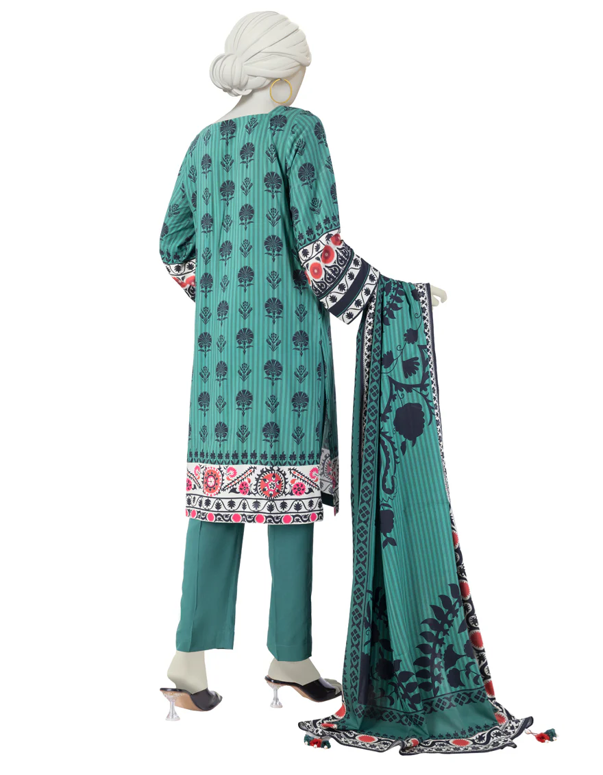 GREEN LINEN 3PC STITCHED | JJPW-S-JPW-24-019 FB/SUZANI-03 - Image 2