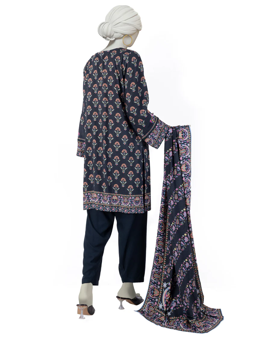 BLACK LINEN 3PC STITCHED | JJPW-S-JPW-24-020 FB/SUZANI-04 - Image 2