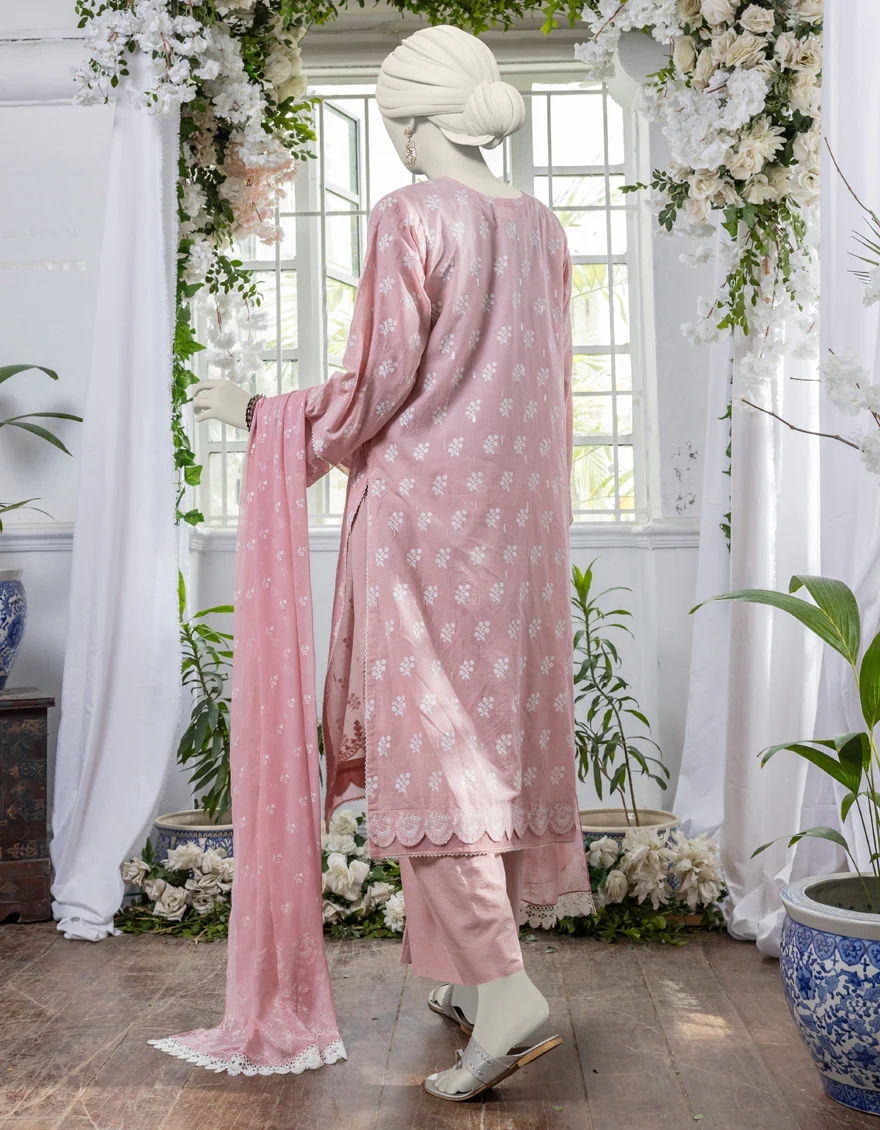 PINK LAWN 3PC STITCHED | JJPW-S-JPW-24-022 FB/PASTE PRINT-2 - Image 2