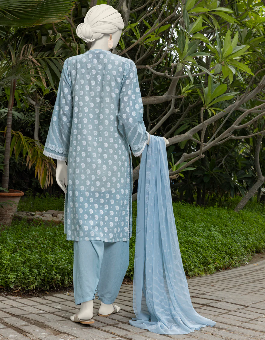 BLUE LAWN 3PC STITCHED | JJPW-S-JPW-24-024 FB/PASTE PRINT-4 - Image 2