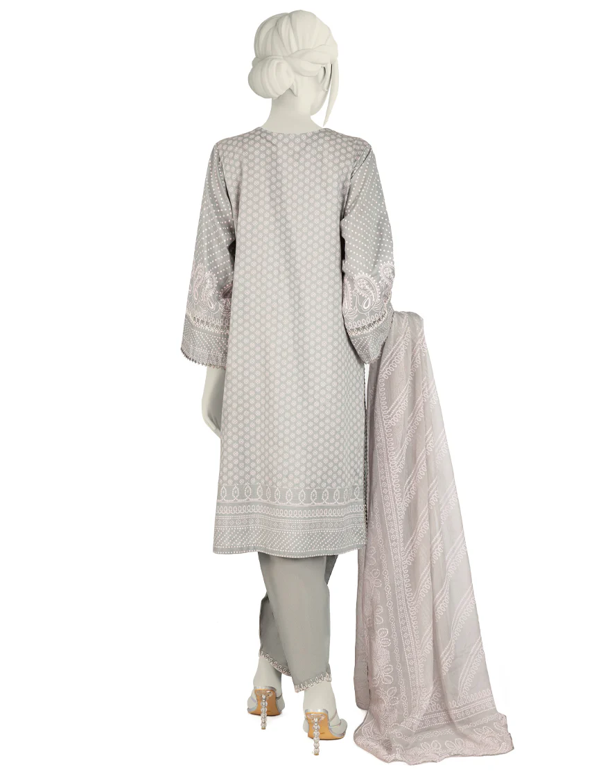 GREY LAWN 3PC STITCHED | JJPW-S-JPW-US-22-014 FB/PHULRI - Image 2