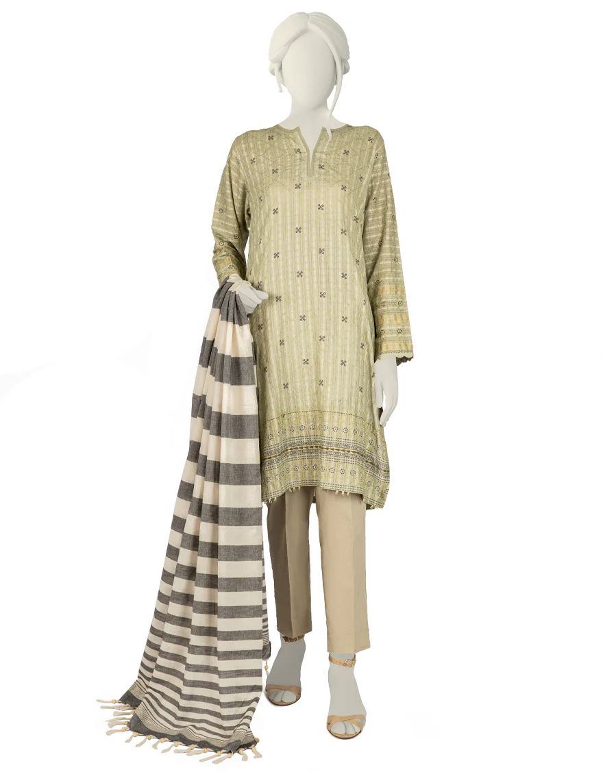 GREEN JACQUARD 3PC STITCHED | JJPW-S-JPW-US-22-017 FB/FAYRA-568
