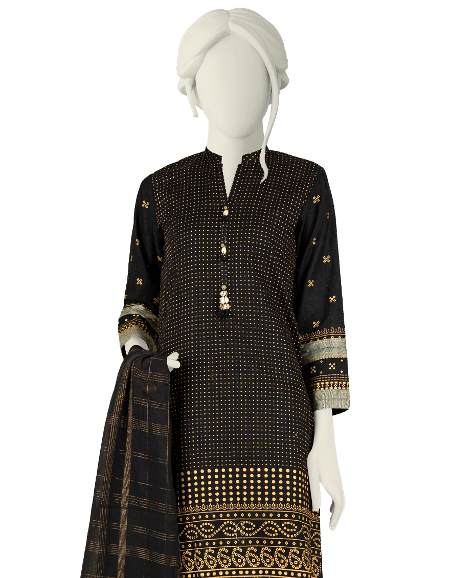 BLACK JACQUARD 3PC STITCHED | JJPW-S-JPW-US-22-018 FB/MUREEL - Image 4