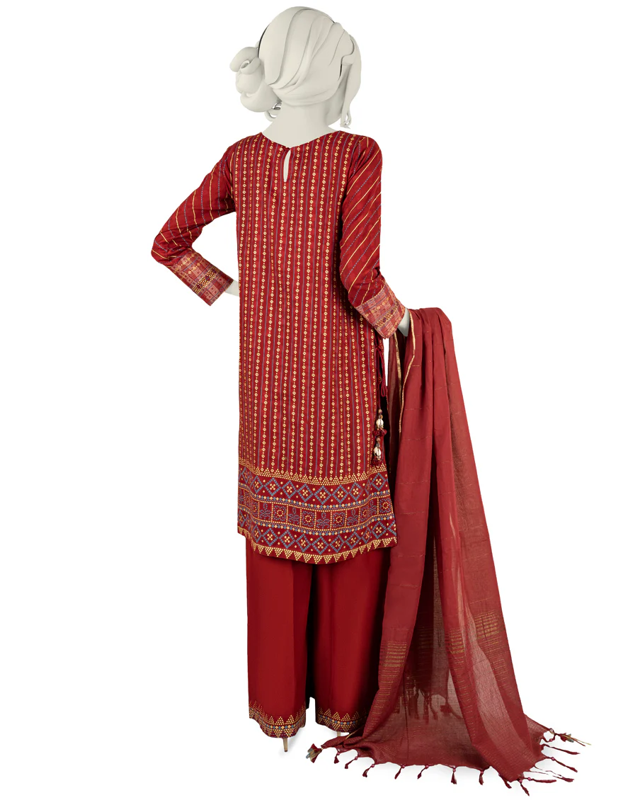 MAROON LAWN 3PC STITCHED | JJPW-S-JPW-US-22-020 FB/ZOELLA - Image 2