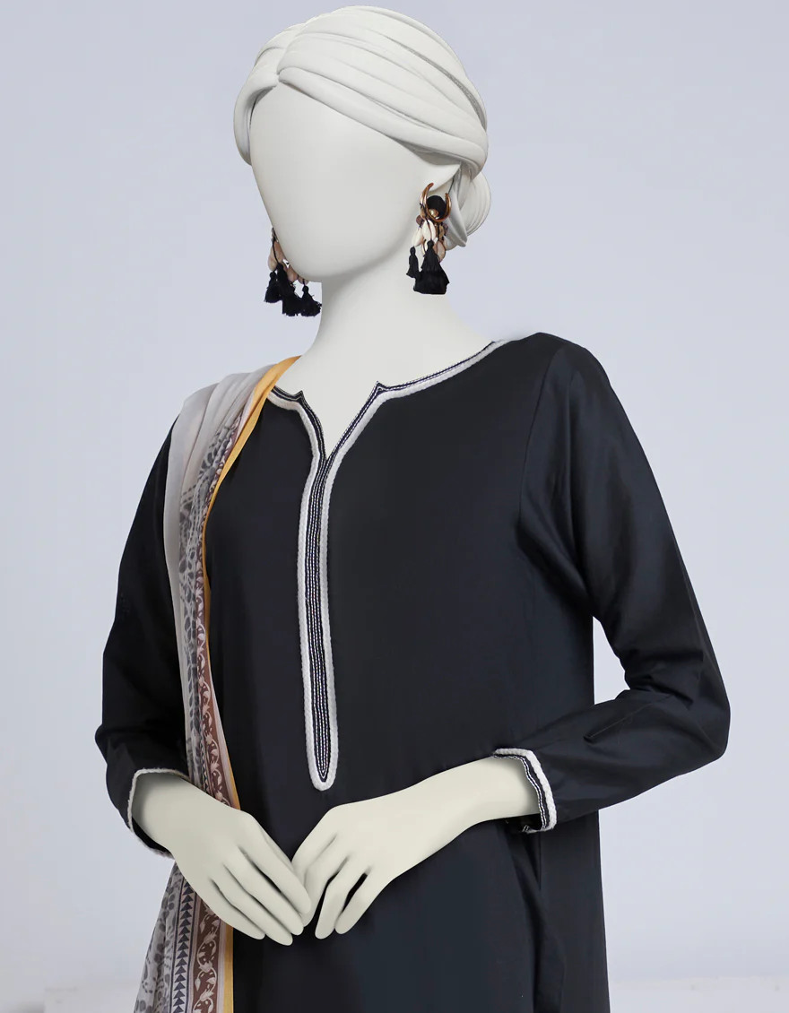 BLACK LAWN 3PC STITCHED | JJPW-S-JPW-US-23-001 FB/AARI-1 - Image 3