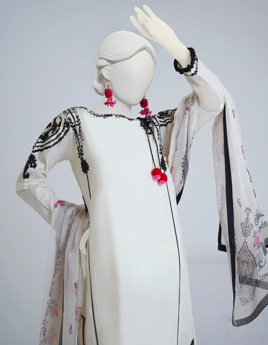 CREAM LAWN 3PC STITCHED | JJPW-S-JPW-US-23-002 FB/AARI-2 - Image 2