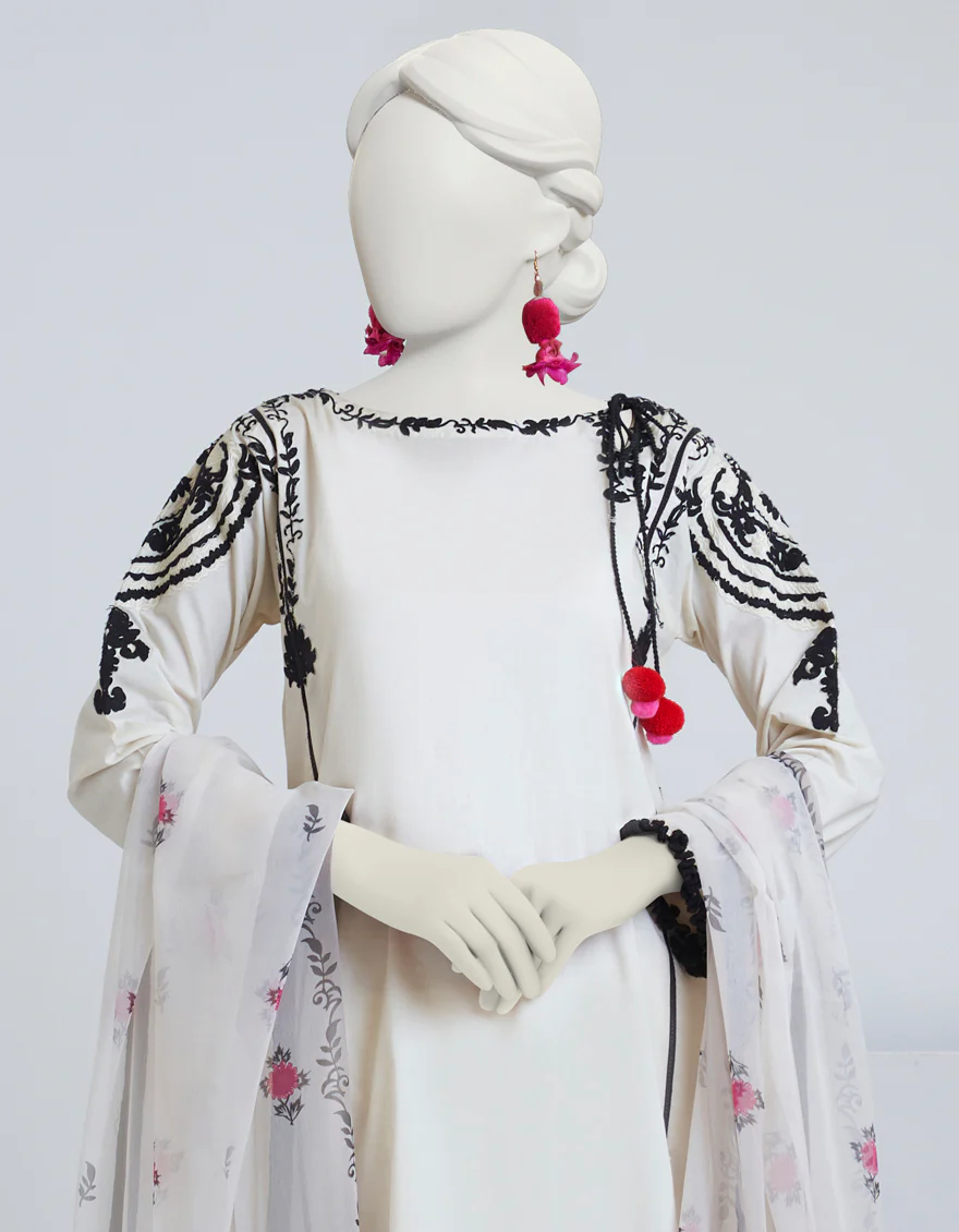 CREAM LAWN 3PC STITCHED | JJPW-S-JPW-US-23-002 FB/AARI-2 - Image 3